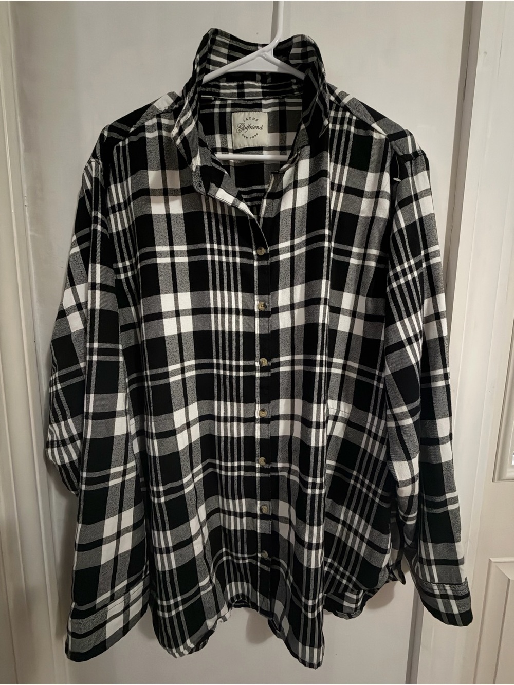 XXL cozy flannel shirt black and white